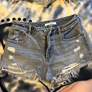 High waist festival jean shorts